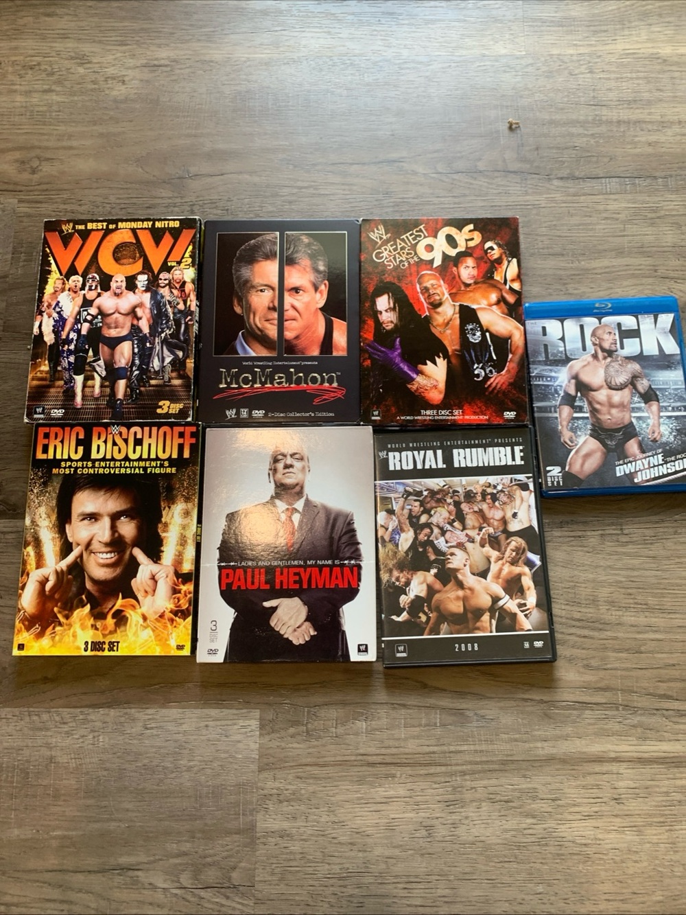 Bundle of 6 WWE DVDs and 1 Blu Ray